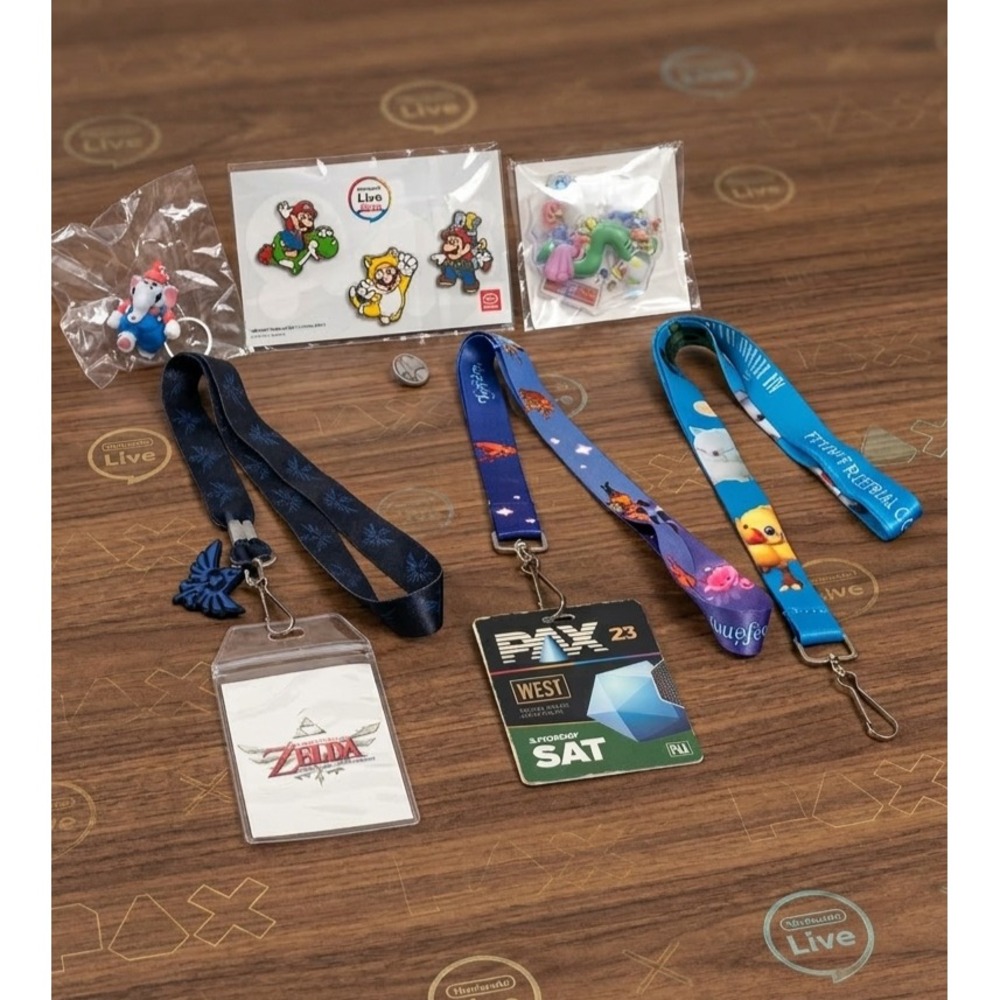 PAX West - Nintendo Live Game Dev Swag Lot - Mario Pins Smash Bros Zelda FFXIV